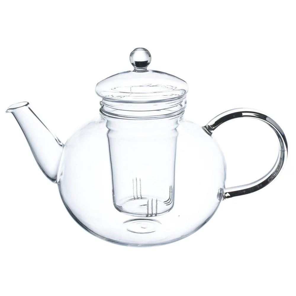 MONACO Glass Teapot, Glass Tea Strainer, Loose Leaf Teapot - 42oz / 1250mL, Clear