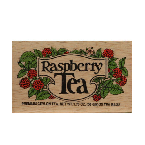 Raspberry 25 tea bags in wood chest