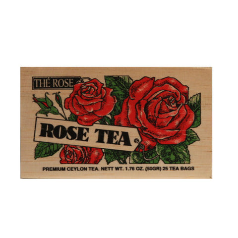 Rose 25 tea bags in wood chest