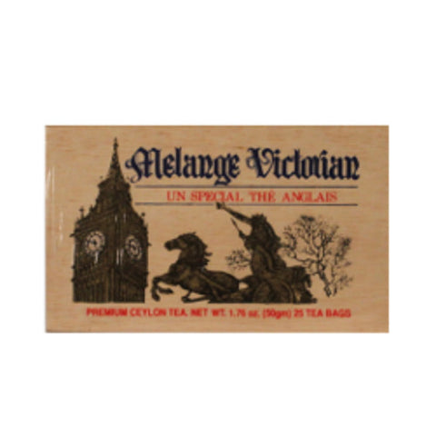 Victorian 25 tea bags in wood chest