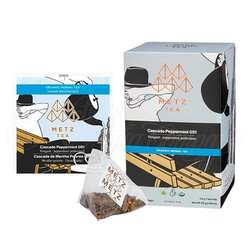 Organic Cascade Peppermint Herbal Tea (25 Loose-Leaf Pyramid Teabags Carton)